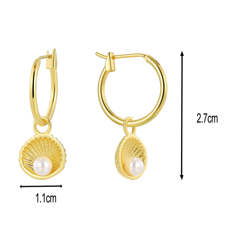 1 Paire Style Ig Style Britannique Star Lune Clé Placage Incruster Le Cuivre Perle Perles Zircon Plaqué Or 18k Boucles D'oreilles display picture 10