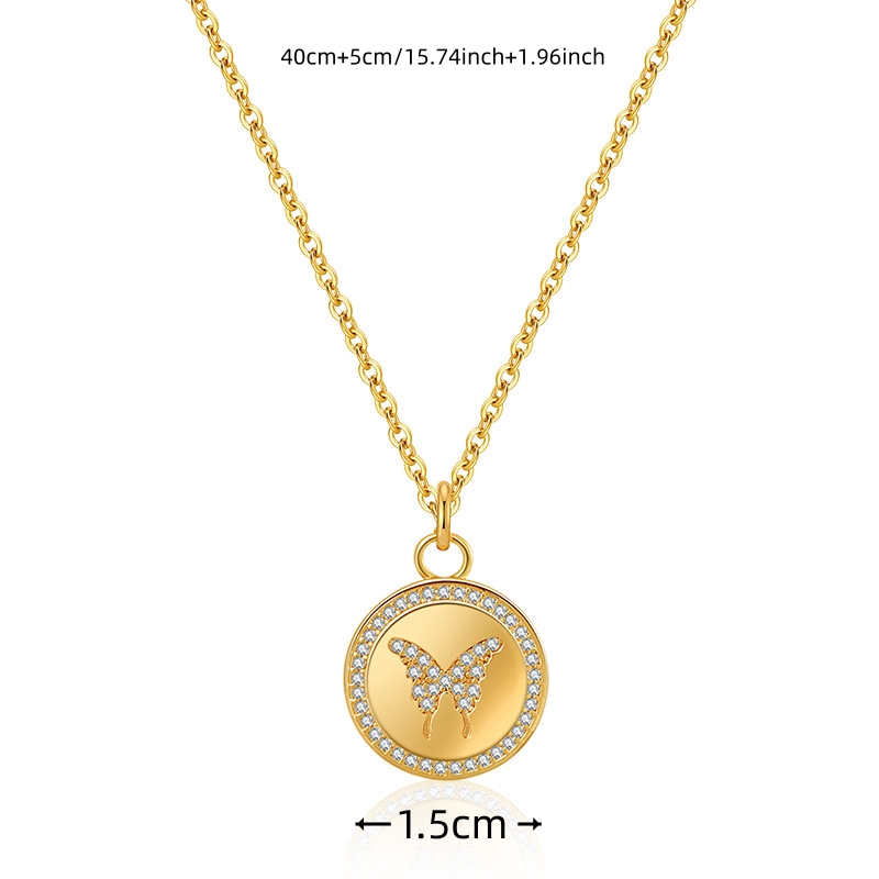 Vintage Style Classic Style Butterfly Copper Gold Plated Zircon Pendant Necklace In Bulk display picture 6