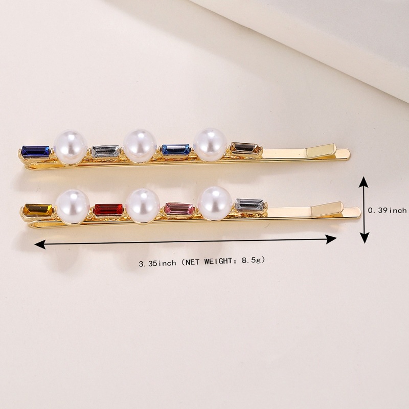 Women's Simple Style Geometric Copper Plating Rhinestones Hair Clip display picture 1