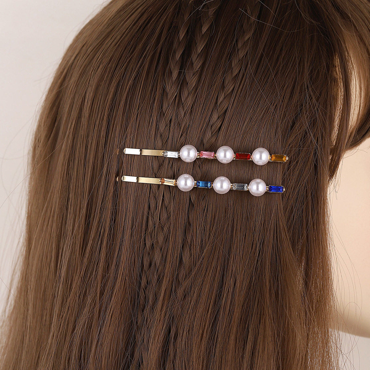 Women's Simple Style Geometric Copper Plating Rhinestones Hair Clip display picture 2