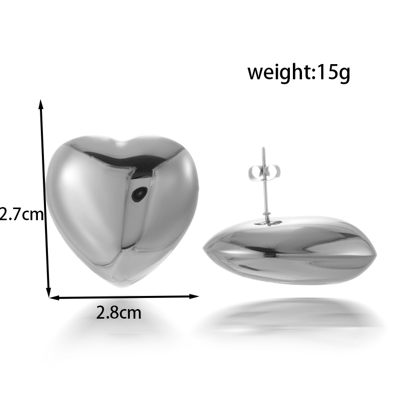 1 Pair Simple Style Water Droplets Heart Shape Rhombus Plating Stainless Steel 18k Gold Plated Drop Earrings display picture 2