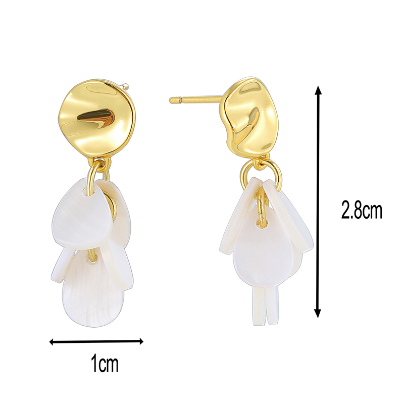 1 Pair Baroque Style Sweet Oval Water Droplets Plating Inlay Copper Shell 18k Gold Plated Ear Hook display picture 1