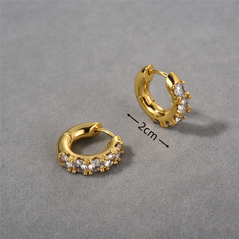 1 Pair Elegant Vintage Style Round Plating Inlay Copper Zircon Gold Plated Hoop Earrings display picture 3