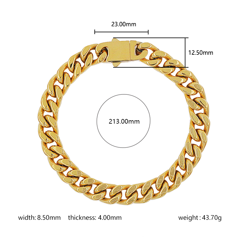 Hip-hop Streetwear Geometric Stainless Steel Plating 18k Gold Plated Unisex Bracelets display picture 1