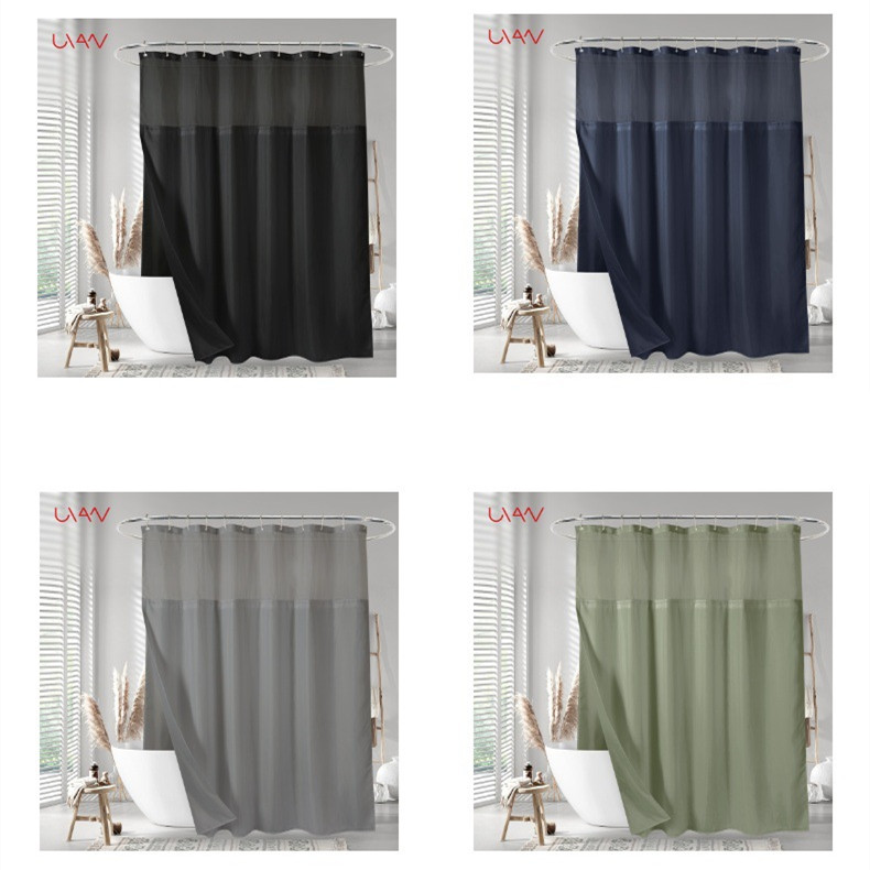 Casual Solid Color Polyester Shower Curtain display picture 2