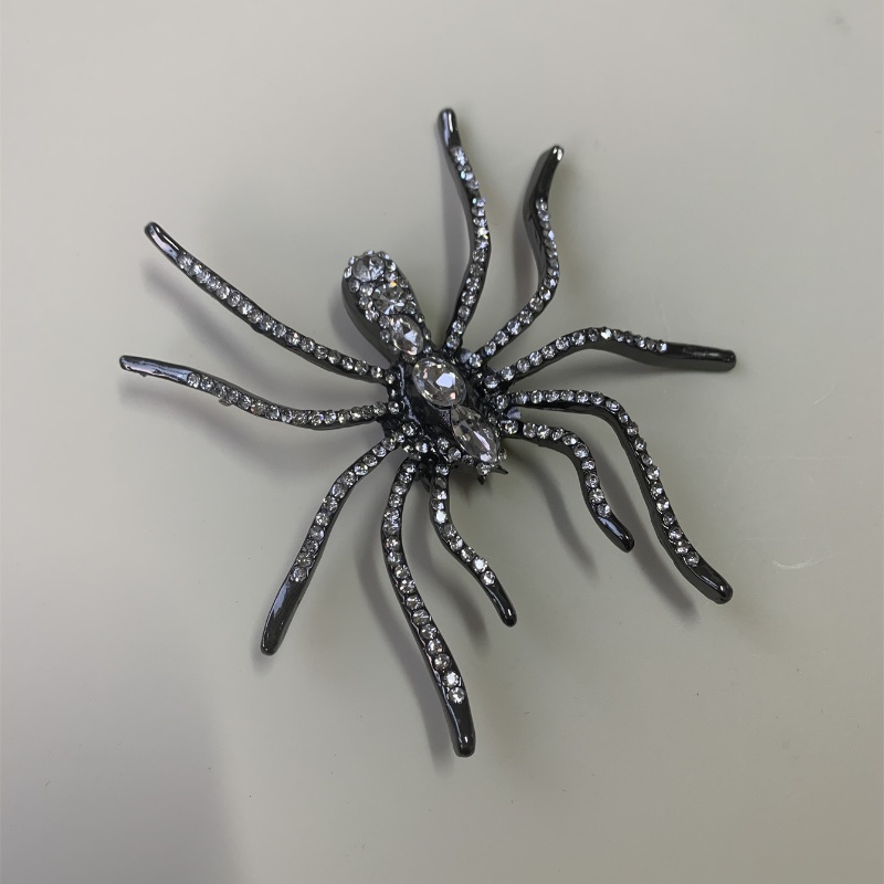 1 Par Estilo Ig Exagerado Araña Enchapado Embutido Aleación Diamantes De Imitación Plateado Pendientes De Gota display picture 5