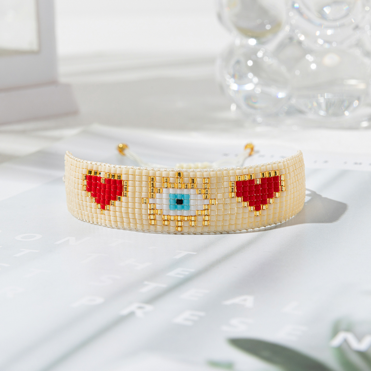 Ig Style Ethnic Style Geometric Heart Shape Eye Glass Handmade Unisex Bracelets display picture 3