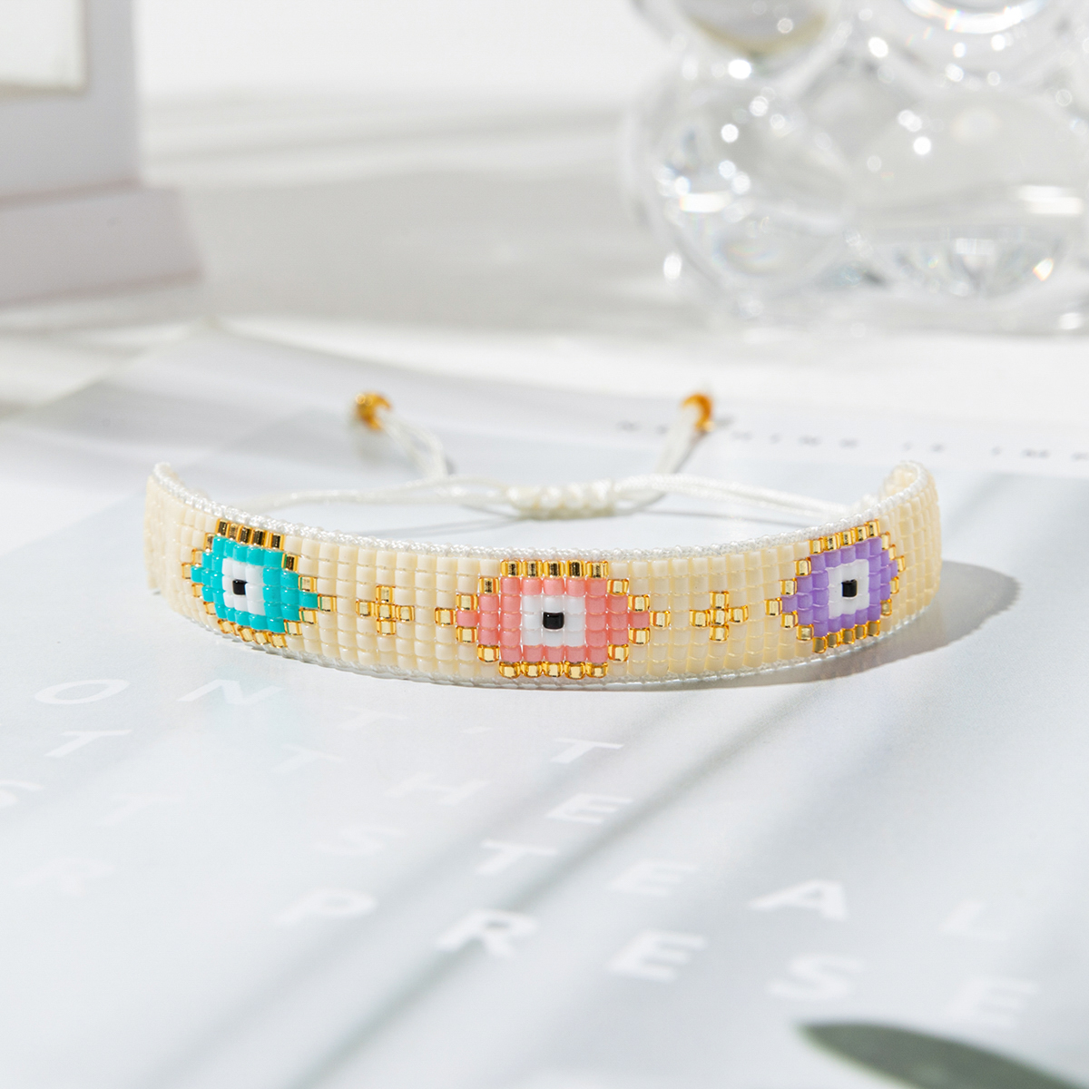 Ethnic Style Devil's Eye Glass Beaded Knitting Women's Bracelets display picture 3
