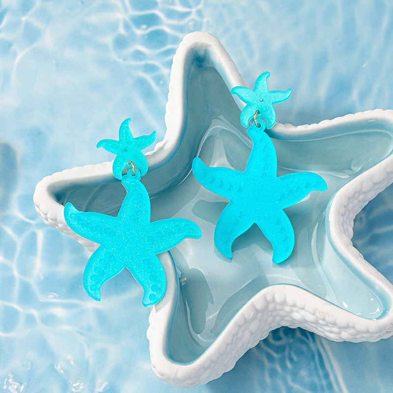 1 Pair Ig Style Sweet Starfish Plating Resin Drop Earrings display picture 7