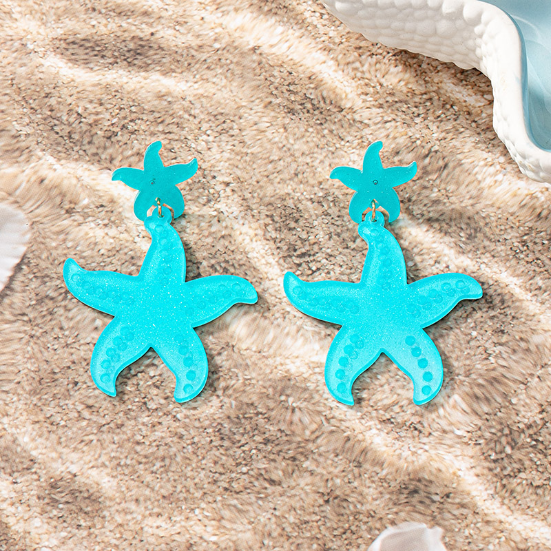 1 Pair Ig Style Sweet Starfish Plating Resin Drop Earrings display picture 9