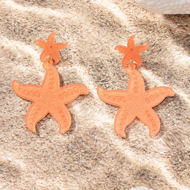 1 Pair Ig Style Sweet Starfish Plating Resin Drop Earrings display picture 10