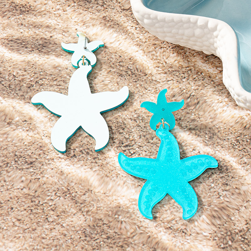 1 Pair Ig Style Sweet Starfish Plating Resin Drop Earrings display picture 8