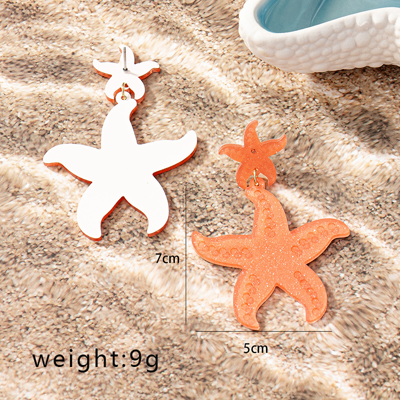 1 Pair Ig Style Sweet Starfish Plating Resin Drop Earrings display picture 12