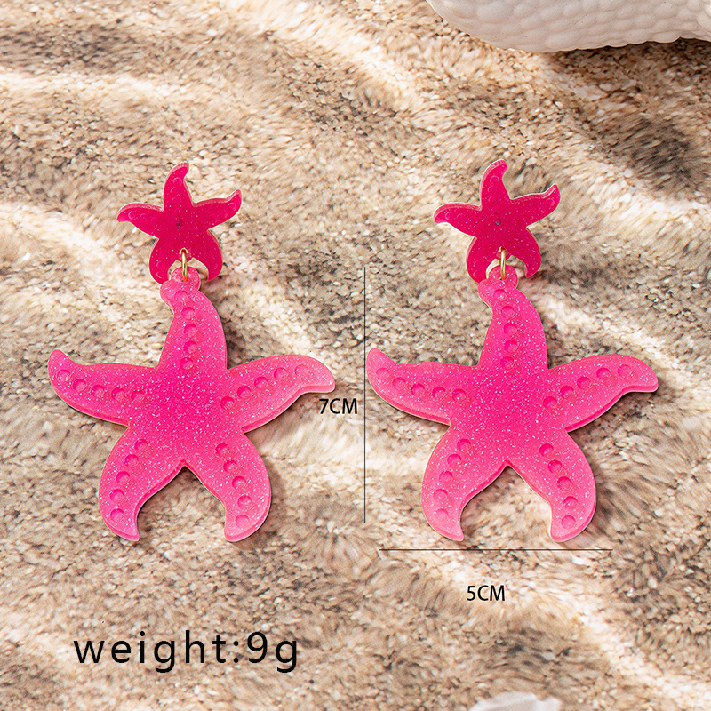 1 Pair Ig Style Sweet Starfish Plating Resin Drop Earrings display picture 13