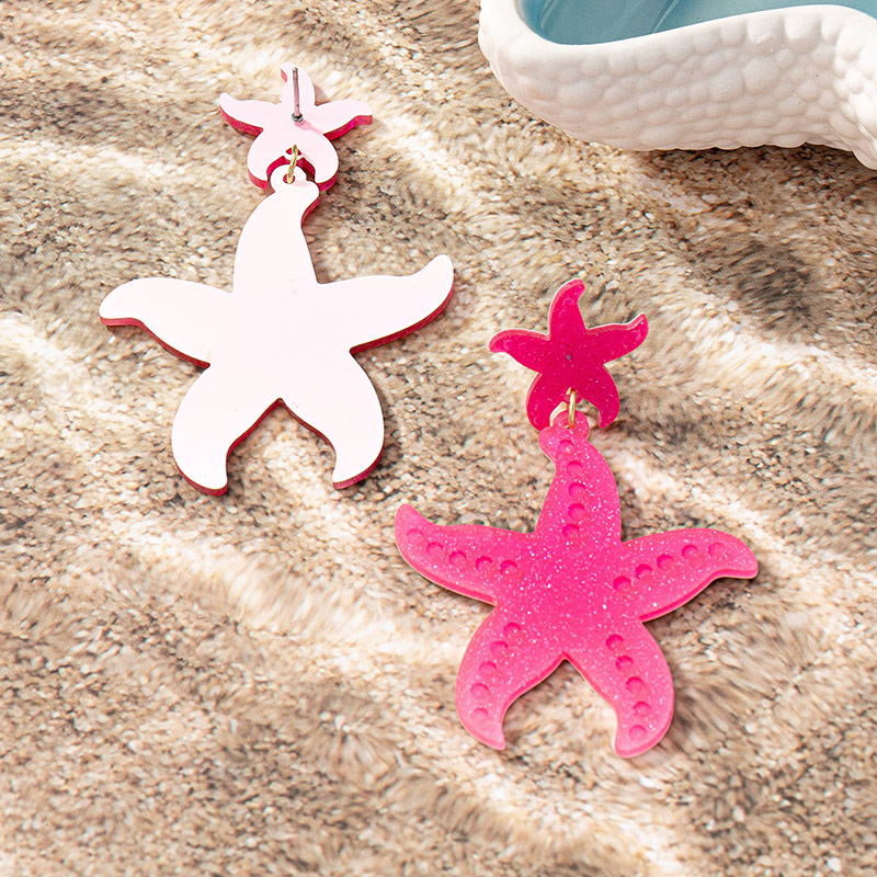 1 Pair Ig Style Sweet Starfish Plating Resin Drop Earrings display picture 15