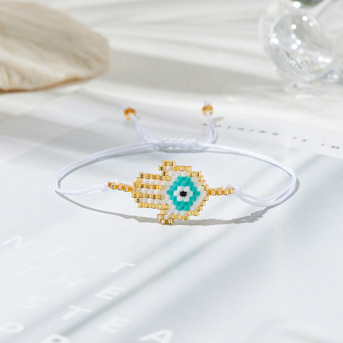 Casual Palm Eye Glass Handmade Women's Bracelets display picture 4