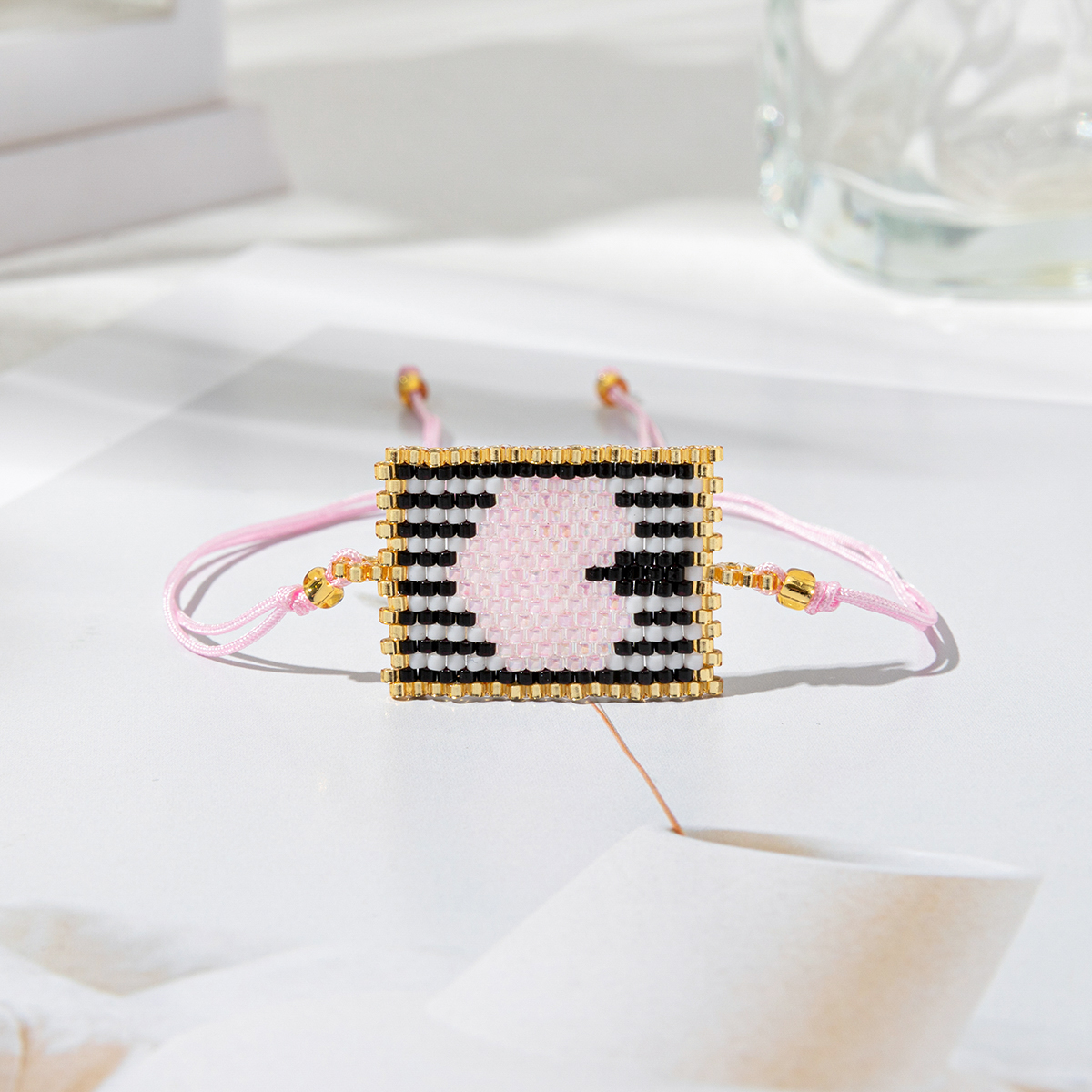 Ig Style Ethnic Style Geometric Heart Shape Glass Handmade Unisex Bracelets display picture 4