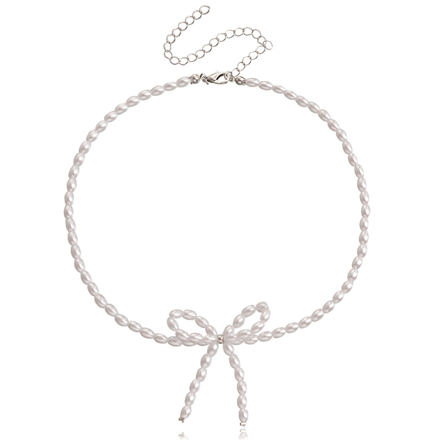 Einfacher Stil Pendeln Bogenknoten Künstliche Perle Perlen Frau Halskette display picture 1