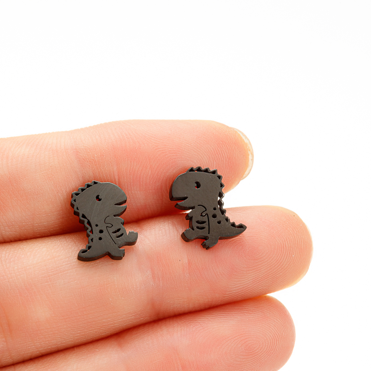 1 Pair Ig Style Cute Dinosaur Polishing Plating Stainless Steel 18k Gold Plated Ear Studs display picture 3