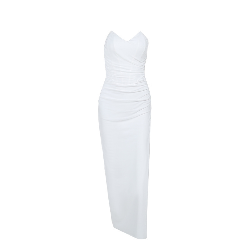 Women's Party Dress Elegant Sexy Strapless Sleeveless Solid Color Maxi Long Dress Banquet Party display picture 34