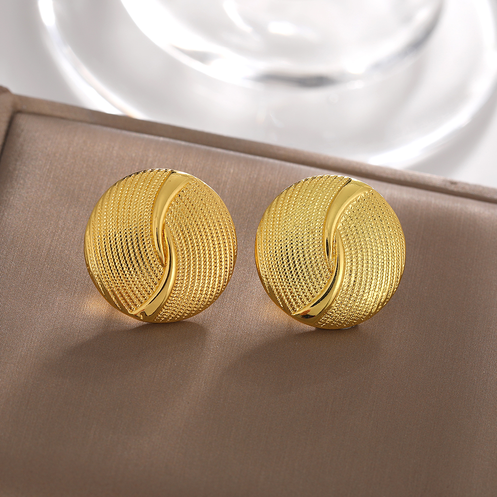 1 Pair Hip-hop Simple Style Solid Color Plating Copper 18k Gold Plated White Gold Plated Ear Studs display picture 4