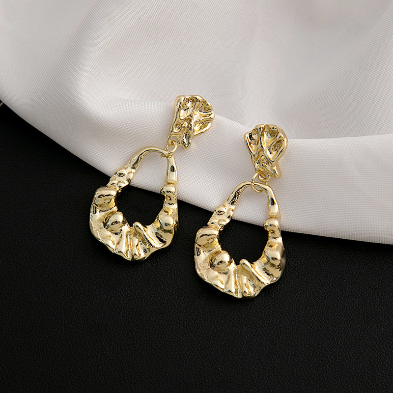 1 Pair Vintage Style Geometric Plating Alloy Gold Plated Drop Earrings display picture 3