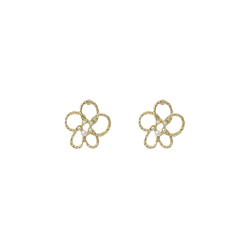 1 Pair Vintage Style Sweet Simple Style Flower Plating Alloy Gold Plated Silver Plated Ear Studs display picture 1