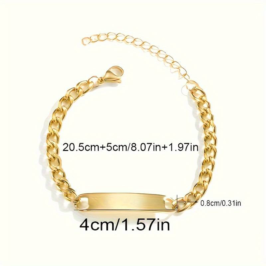 Basic Simple Style Solid Color Rectangle Stainless Steel Plating 18k Gold Plated Unisex Bracelets display picture 2