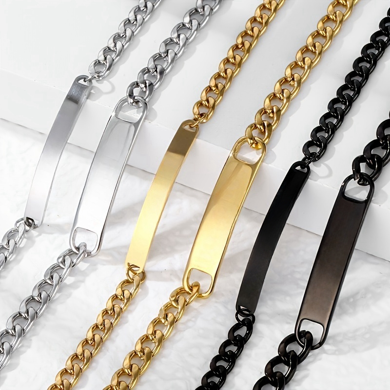 Basic Simple Style Solid Color Rectangle Stainless Steel Plating 18k Gold Plated Unisex Bracelets display picture 3