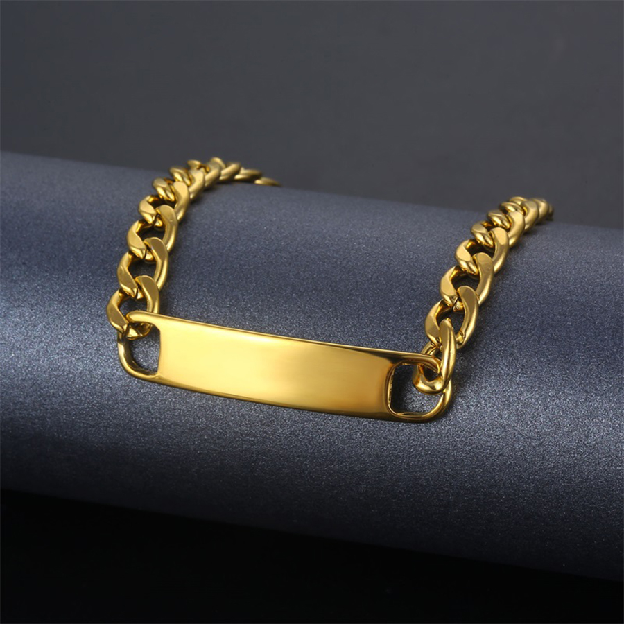 Basic Simple Style Solid Color Rectangle Stainless Steel Plating 18k Gold Plated Unisex Bracelets display picture 9