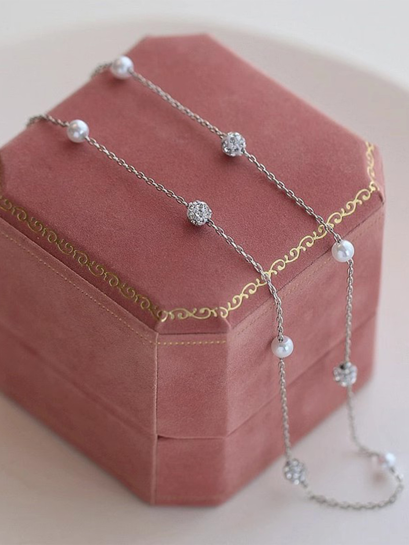 Einfacher Stil Runden Rostfreier Stahl Perle Inlay Zirkon Halskette display picture 2