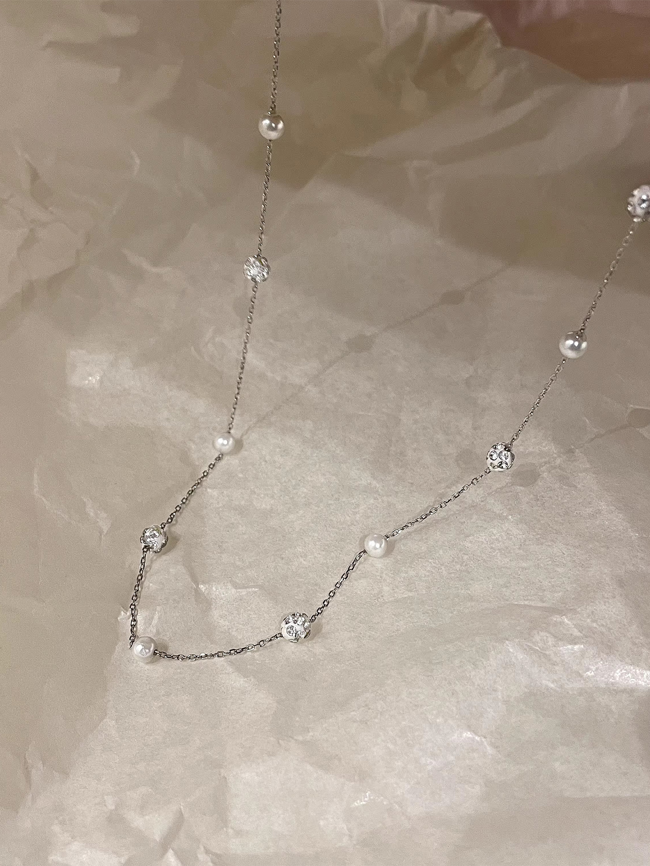 Einfacher Stil Runden Rostfreier Stahl Perle Inlay Zirkon Halskette display picture 3