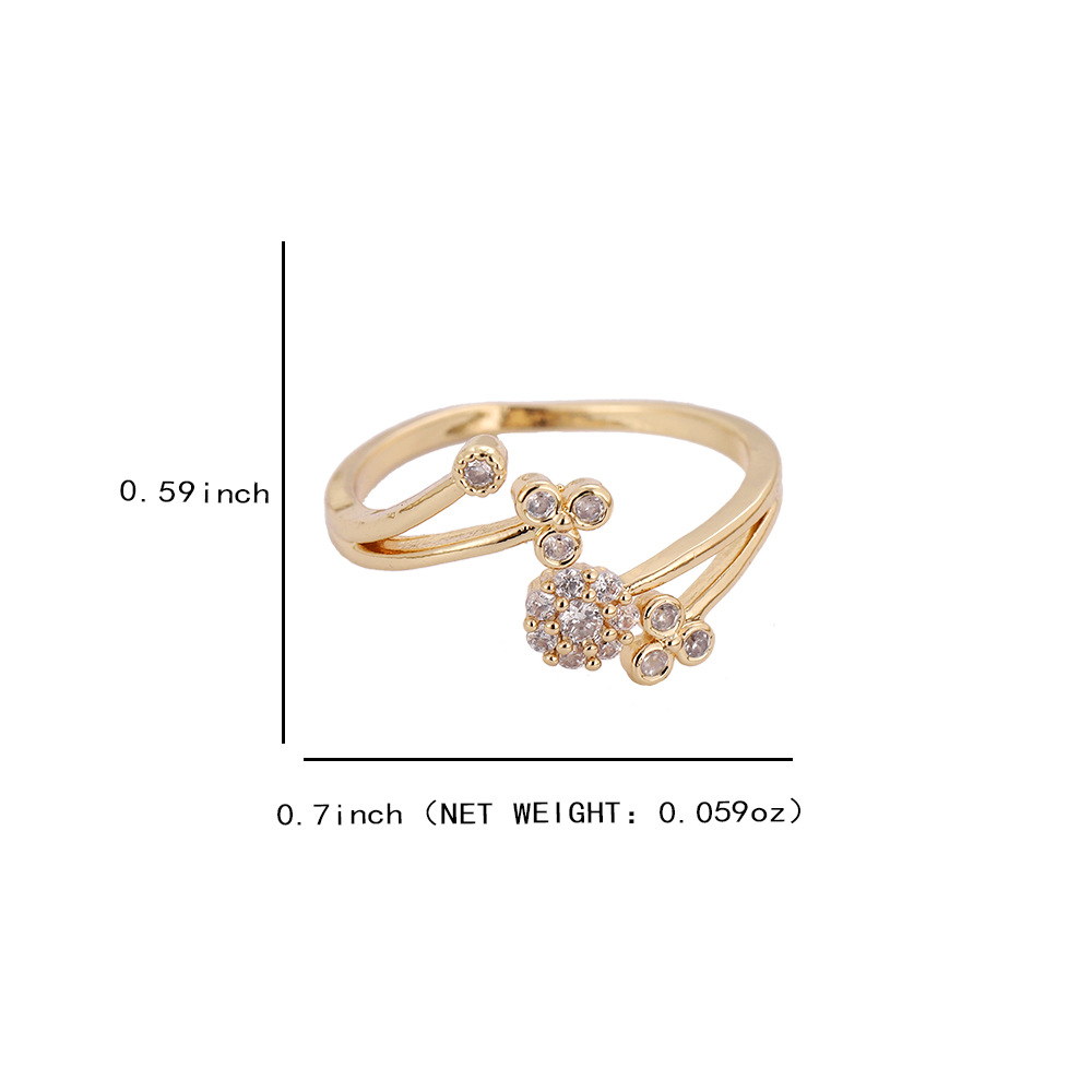 Simple Style Geometric Copper 18k Gold Plated Silver Plated Zircon Adjustable Ring In Bulk display picture 1