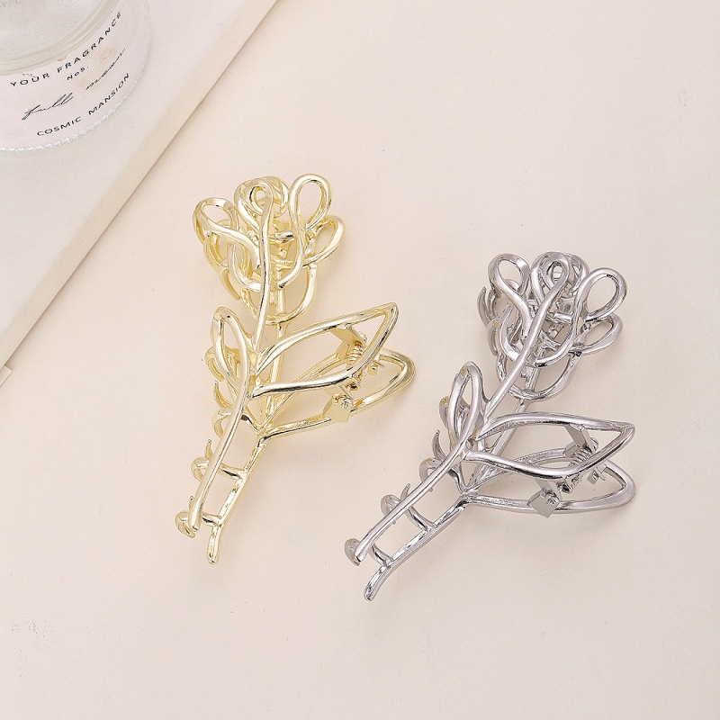 Women's Elegant Simple Style Rose Alloy Plating Hair Claws display picture 5