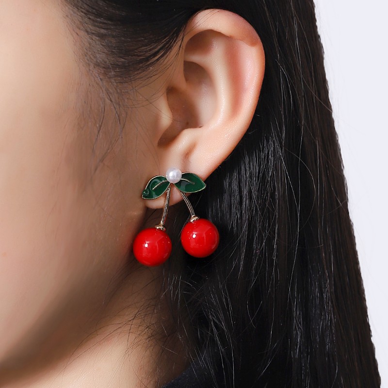 1 Pair Sweet Fruit Plating Alloy Ear Studs display picture 2