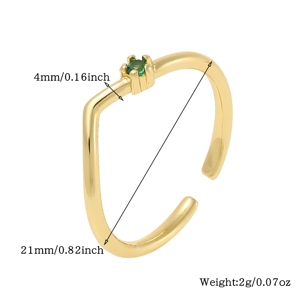 Simple Style Commute Solid Color Copper Zircon Rings In Bulk display picture 1