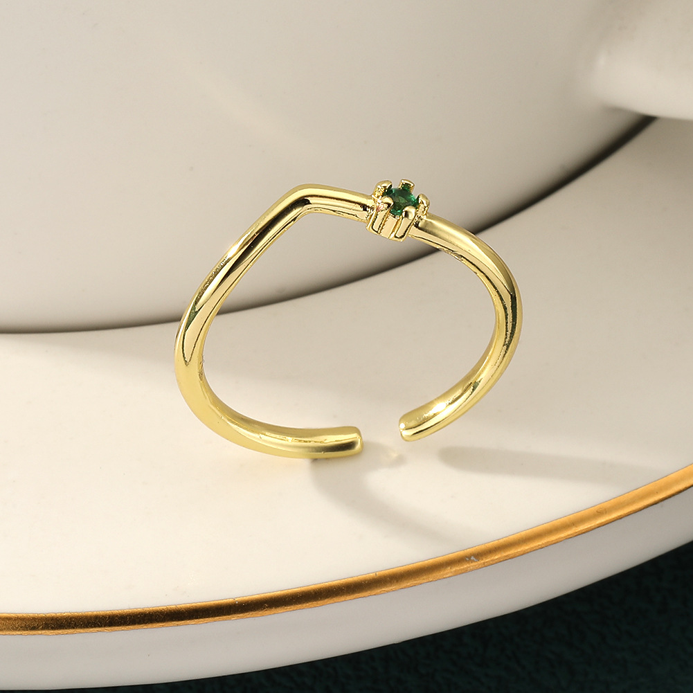 Einfacher Stil Pendeln Einfarbig Kupfer Zirkon Ringe In Masse display picture 2
