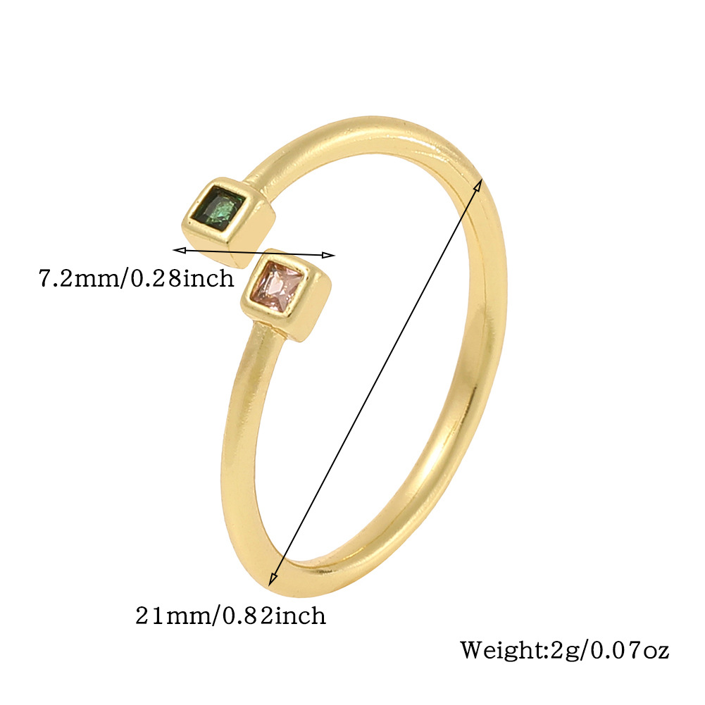 Simple Style Commute Color Block Copper Zircon Rings In Bulk display picture 1