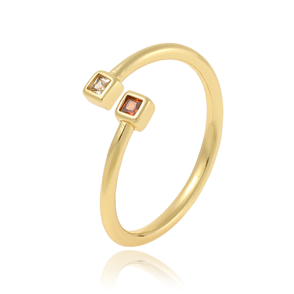 Simple Style Commute Color Block Copper Zircon Rings In Bulk display picture 4
