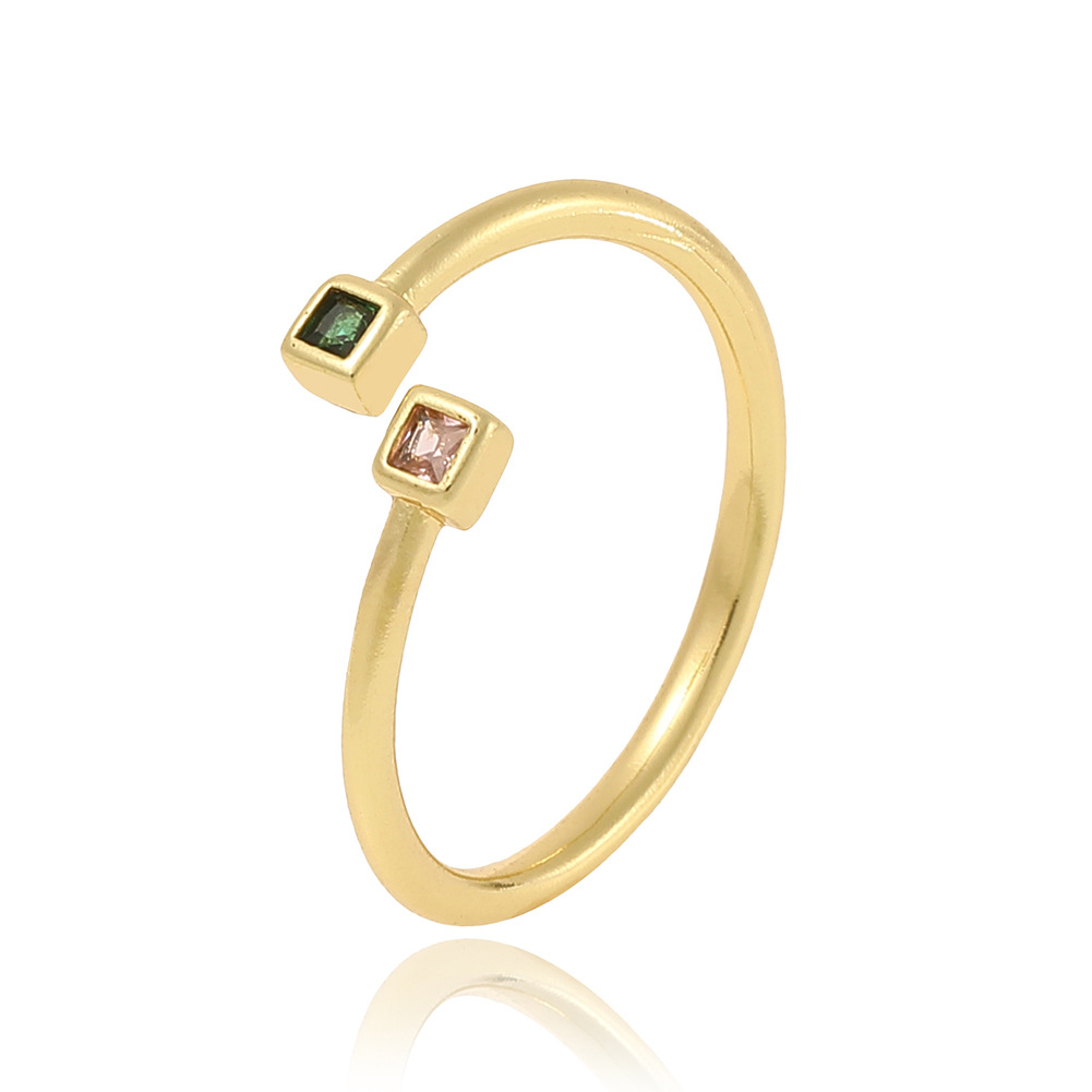 Simple Style Commute Color Block Copper Zircon Rings In Bulk display picture 5