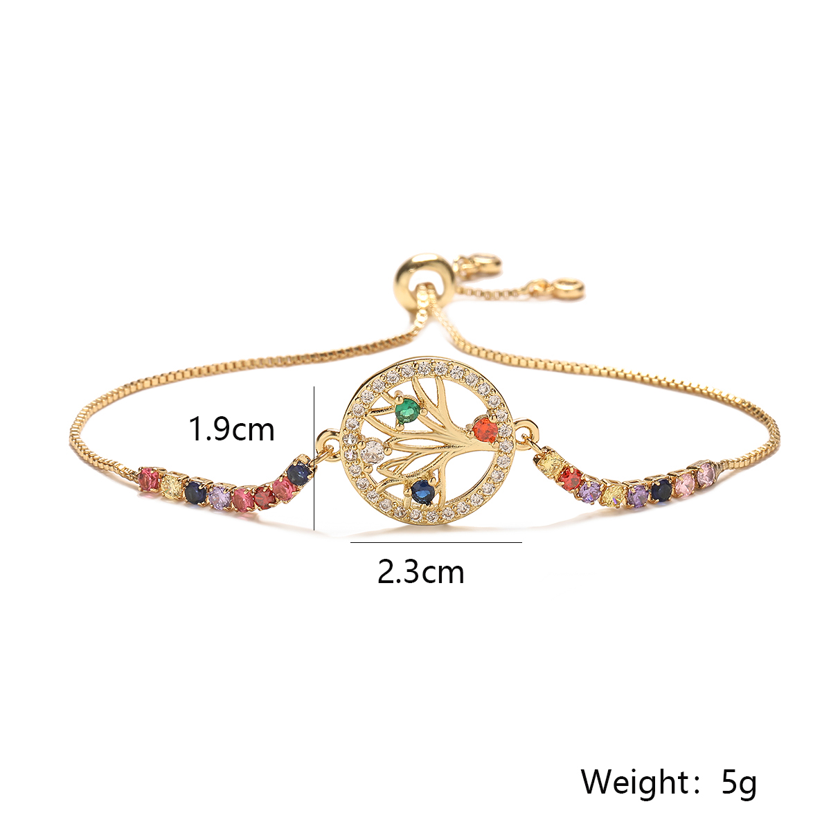 Simple Style Commute Bc1035 Lucky Tree Copper 18k Gold Plated Zircon Bracelets In Bulk display picture 1