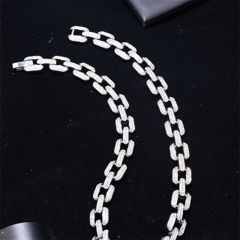 Hip-hop Punk Rectangle Alloy Plating Chain Inlay Rhinestones White Gold Plated Gold Plated Men's Jewelry Set display picture 5