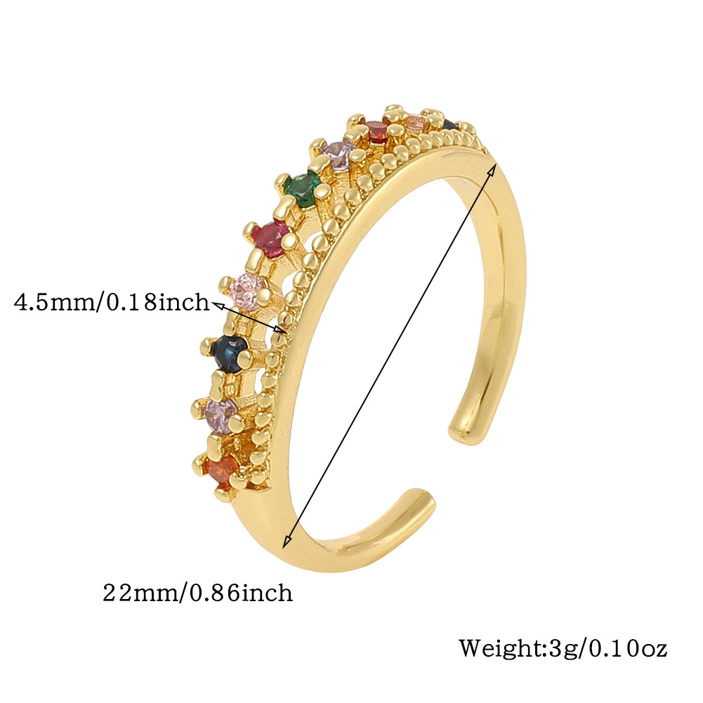 Style Simple Commuer Couleur Unie Le Cuivre Zircon Anneaux En Masse display picture 1