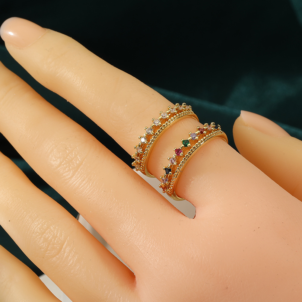 Simple Style Commute Solid Color Copper Zircon Rings In Bulk display picture 5