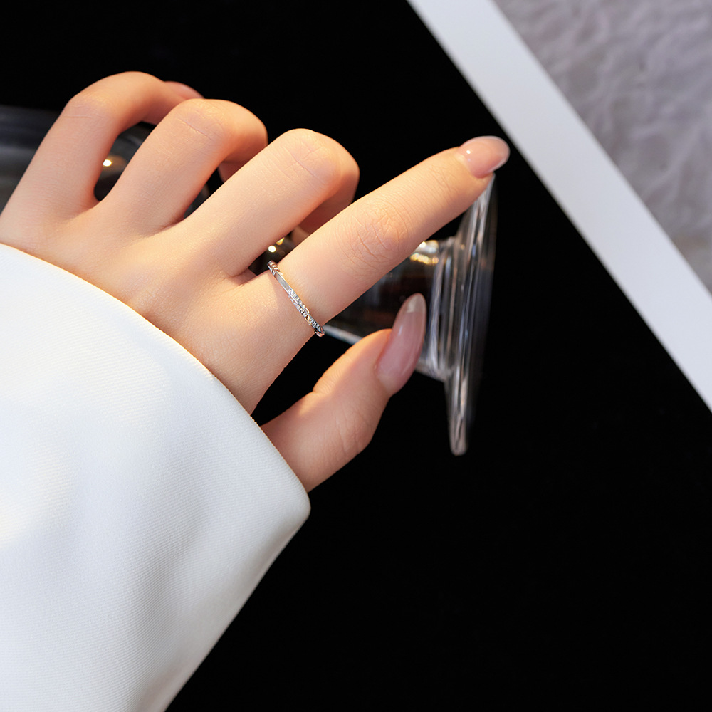 Casual Letter Sterling Silver Plating White Gold Plated Open Rings display picture 2