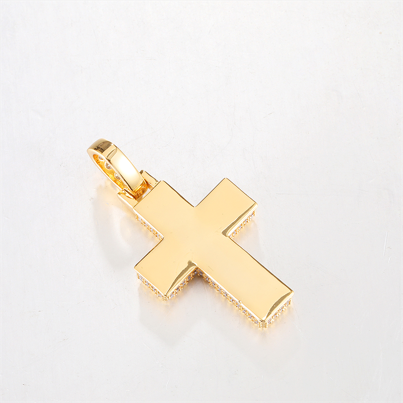 Hip-hop Simple Style Cross Copper Plating Inlay Zircon Unisex Pendant Necklace display picture 4