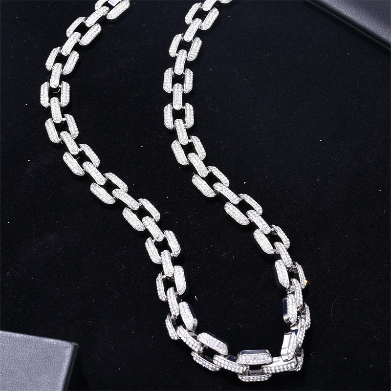 Hip-hop Punk Rectangle Alloy Plating Chain Inlay Rhinestones White Gold Plated Gold Plated Men's Jewelry Set display picture 13
