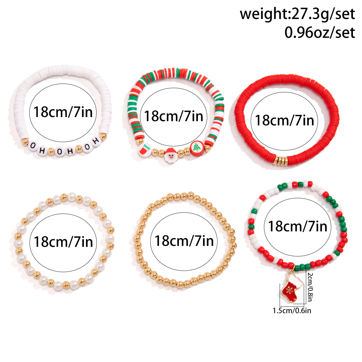 Exaggerated Classic Style Christmas Tree Santa Claus Letter Imitation Pearl Alloy Plastic Wholesale Bracelets display picture 1