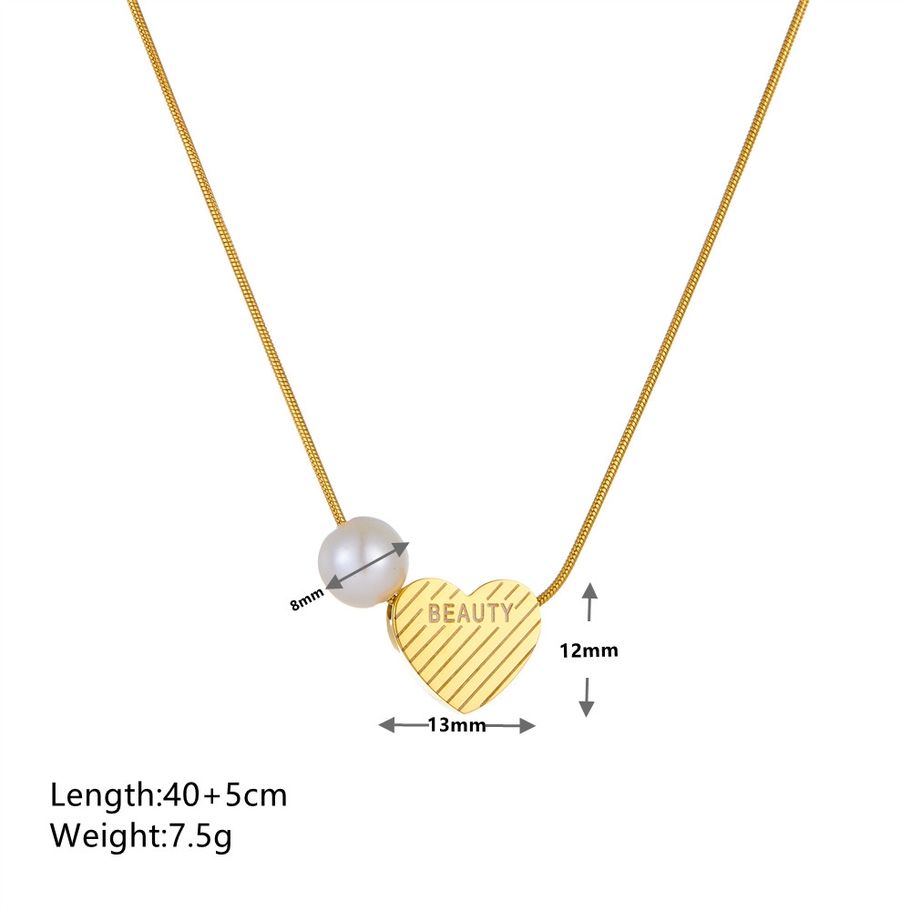 Titanium Steel 18K Gold Plated Elegant Plating Heart Shape Solid Color Pendant Necklace display picture 1