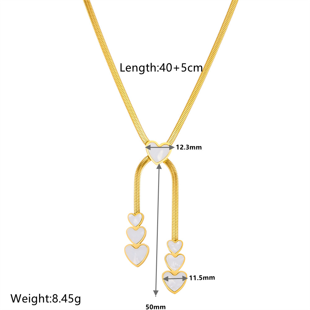 Titanium Steel 18K Gold Plated Elegant Plating Heart Shape Solid Color Acrylic Pendant Necklace display picture 1